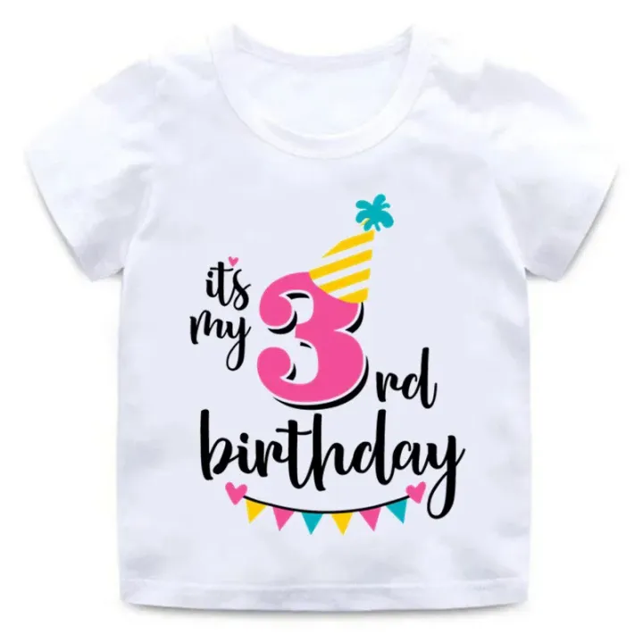 Girls%20Happy%20Birthday%20Number%203-9%20Print%20T%20shirt%20Baby%20Summer%20White%20T-shirt%20Kids%20Birthday%20Present%20Number%20Print%20Clothes%20White%20-%20Image%202