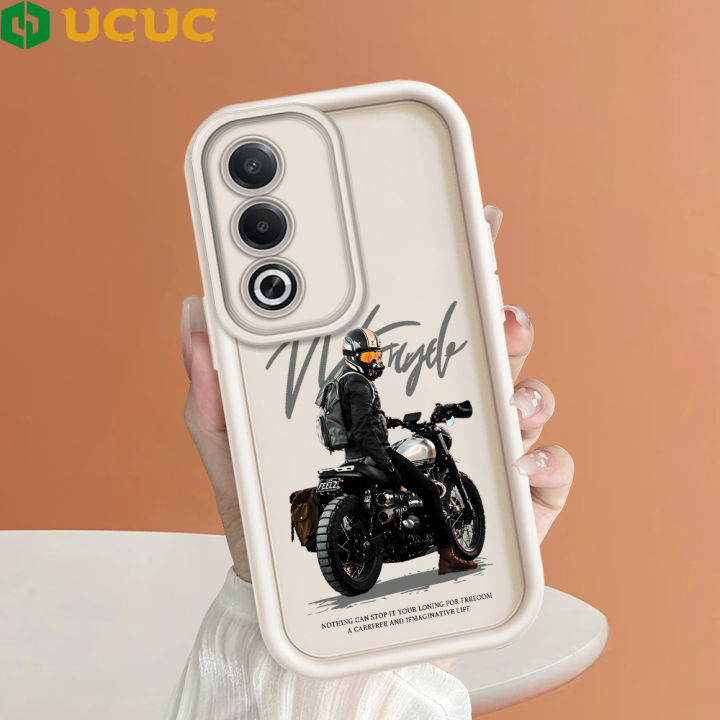 UCUC for OPPO A3 Pro 5G A3X 4G 5G Back Cover Motorcycle Rider Soft Silicone Square Ladder Phone Case