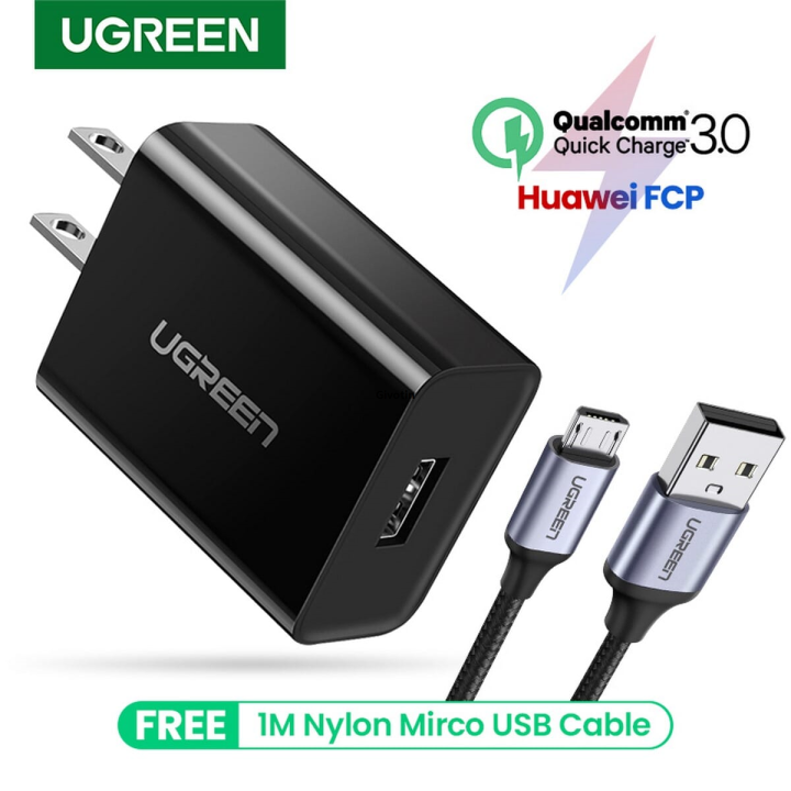 UGREEN Qualcomm Certified Quick Charge 3.0 QC 18W USB Charger Adapter QC3.0 Fast Wall Charger Mobile Phone Charger for Samsung s10 Huawei Xiaomi iPhone