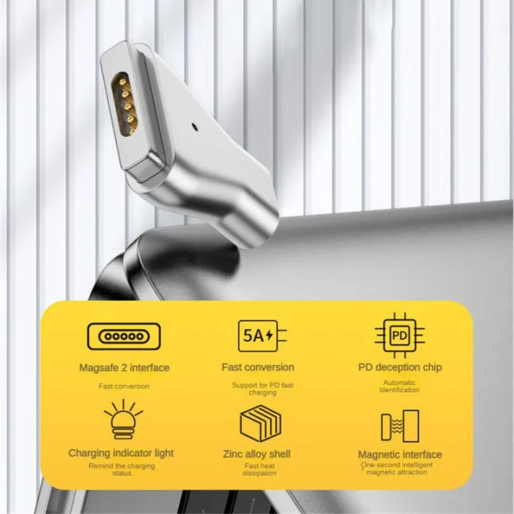 Believesinkinte%20PD%20Type%20C%20Magnetic%20Charging%20Adapter%20For%20Apple%20Magsafe%202%20MacBook%20Pro%20Air%20Charger%20Plug%20Converter%20USB%20C%20Fast%20Charging%20Adapter%20-%20Image%204