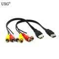 1.5m Usb Male Plug To 3 Rca Female Adapter Audio Converter Video Av A/v Cable Usb To Rca Cable For Hdmi Tv Television Wire Cord. 