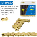 Poplikdfr Bike Chain Kit Mountain Bicycle Single 6 7 8 9 10 11 12 Speed Bicycle Chain Full Plating Anti-rust Gold Reusable Bicycle Chain. 