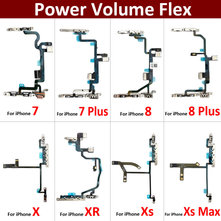 New Power On Off Flex For iPhone 7G 8G Plus X XR XS Max Volume