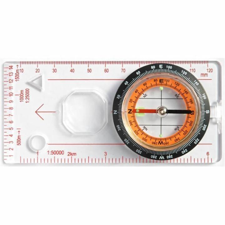 Professional Portable Magnifying Compass Ruler Scale Scout Hiking Camping Boating Orienteering Map