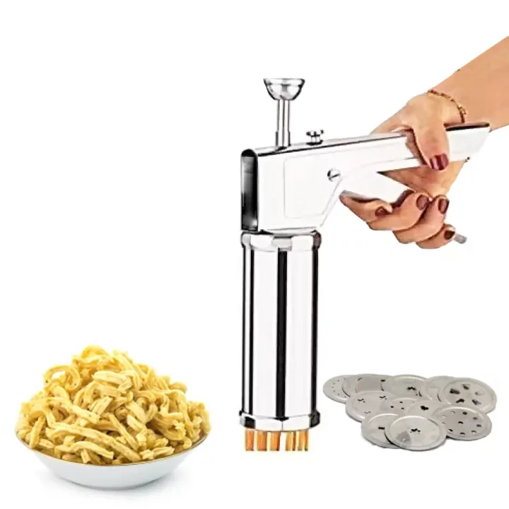 Hand Press Murukku Maker/Idiyappam maker/Noodles/Cookies Stainless Steel Kitchen Press with 15 Different Types of Jalies