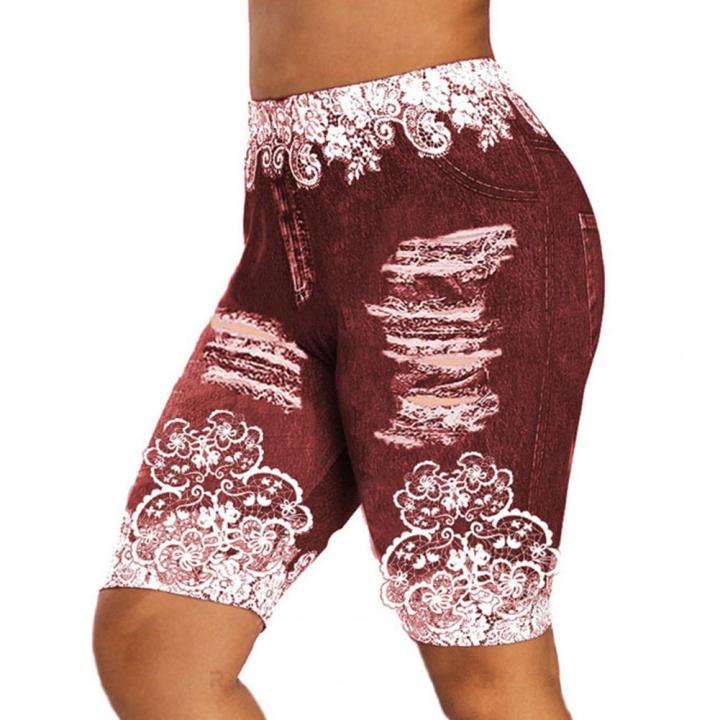 Shorts%20Women%20Print%20Ripped%20Hole%20High%20Waist%20Hip%20Lift%20Leggings%20Female%20Fitness%20Shorts%20Knee%20Length%20Skinny%20Gym%20Shorts%20short%20femme%20-%20Image%205