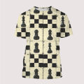 Chess Board Black-and-white 3d Print T-shirt Child Fashion Oversized T-shirts Harajuku Short Sleeve Tops Tees Tshirt Clothes. 