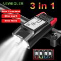 NEWBOLER Bicycle Speedometer With LED Bike Light And Horn USB Rechargeable Cycling Odometer Computer Ip65 Waterproof. 