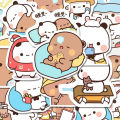 65Pcs Bubu And Dudu Stickers Cute Bear Couple DIY Toy Doodles Decal Phone Case Scrapbook Waterproof Decoration. 