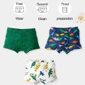 3Pcs/Lot Boys Boxers Briefs Cotton Dinosaur Patterns Breathable Kids Underwear Panty Comfortable Washable Children Panties 2-14T. 