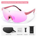 WEST BIKING Photochromic Men's Cycling Glasses Lightweight TR-90 Rimless Sunglasses for Women Colorful Aesthetic Sports Glasses. 