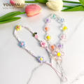 Phone Chain Mobile Lanyard Beaded Strap Flower Charm Tulip Accessory. 