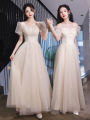 Bridesmaid Dress Champagne 2024 New Summer Senior Sisters Group Niche Long Slimming Evening Dress Dress Women. 