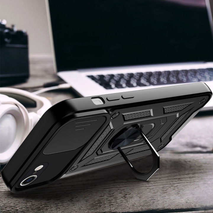 Lereach%20For%20iPhone%207%20/%208%20/%20SE%20Armor%20Phone%20Case%20Camera%20Armor%20Protection%20TPU+PC%20Hard%20Ring%20Car%20Ring%20Bracket%20Shockproof%20Back%20Cover%20-%20Image%205