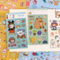 Panda Online 6 Sheets Cute Cartoon Series PVC Stickers Album Diary Journal Decorative Crafts Scrapbooking DIY Sticker. 