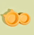 Double Food Bowl for Cats - Cute Cat Design Pet Feed & Water Bowl Plate for Cats, Kittens, Dogs Pets. 