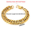 Mens 316L Stainless Steel Male Bracelet Wholesale Braslet Gold Silver Color Braclet Chunky Cuban Chain Link Bracelet For Man SMGSLIB Mother. 