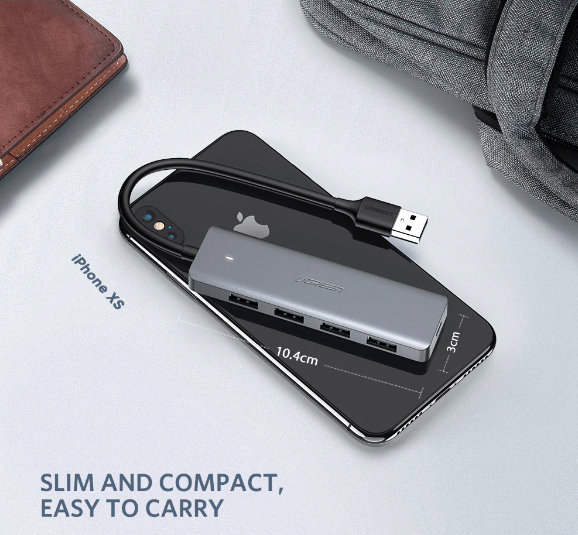 UGREEN%204%20Port%20USB%203.0%20Hub%20Ultra%20Slim%20High-Speed%20Splitter%20/%20USB%203.0%20Power%20Supply%20/%20Speed%20Up%20To%205Gbps%20/%20Support%2010TB%20Hard%20Drive%20/%20Data%20Transfer%20/%20Compatible%20With%20Windows,%20Mac%20OS%20(50985)%20-%20Image%206