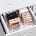 Multi-Slot Makeup Storage Vanity Organizer Plastic Transparent Storage Box for Office Organization. 