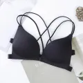 Front buckle Closure Wire Free Women Bra Padded Bralette Gather Push Up Seamless Soft Bra Underwear Bras. 