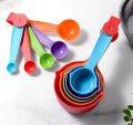 10 pcs Measuring Cup and Spoon Set, Colourful Plastic Weighing Cups and Spoons for Dry and Liquid Ingredient. Professional Utensils, Prepare Meals Fast 10 piece kitchen cooking measuring spoons cups mould. 