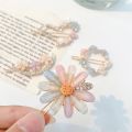Korean Daisy Flower Rhinestone Hairpin / Women Exquisite Bangs Hair Clips / Girls Hair Accessories. 