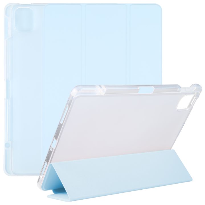 For Xiaomi Mi Pad 5 Pen Slot Transparent Back Cover Leather Tablet Case