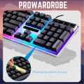 ProWardrobe™ Professional RGB Gaming Keyboard Mouse Set Wired LED Mechanical Feeling PC Desktop Laptop Game G21BA PW04. 