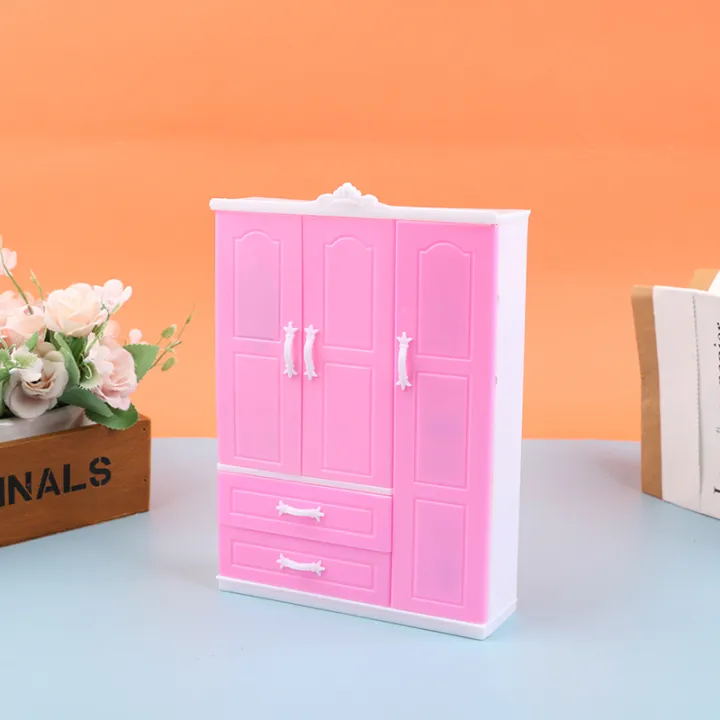1/12%201/6%20Dollhouse%20Miniature%20Pink%20Plastic%20Wardrobe%20for%20Dolls%20House%20Accessories%20MJK%20-%20Image%206