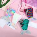 Yfashion Kids Coin Purse Children's Crossbody Small Bag Fish Tail Design Sequins Hanging Rope Coin Bag As Perfect Gift. 