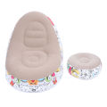 Air Couch Sofa Flocking Inflatable Lounge Chair with Foot Stool for Living Room. 