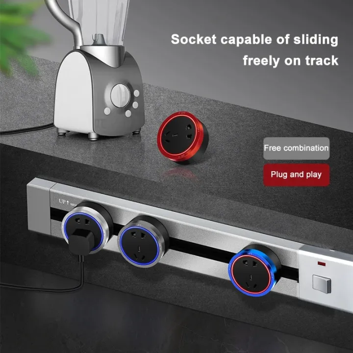 FLKL Movable Power Point Track Socket UK/FR/EU/USB Module Wall Plug ...
