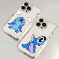 Disney Angry Stitch Phone Case For iPhone 16 15 14 13 12 11 Mini Pro Max X XR Xax 7 8 Plus SE20 Transparent Cover. 