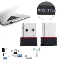 High Speed 150Mbps 2.4 Ghz Nano Wireless USB 2.0 Wifi Adapter 802.11N Windows, Linux, Mac OS. 
