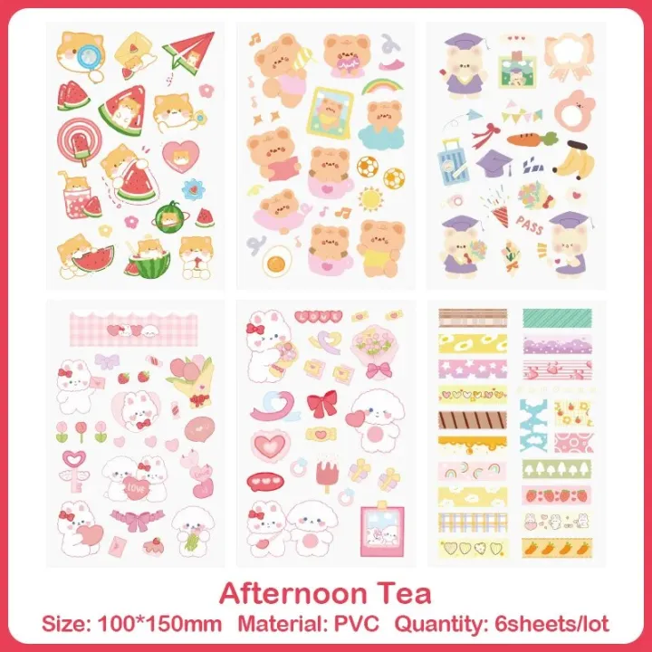 6sheets/lot%20Cartoon%20Girls%20Sticker%20Pack%20Cute%20Kawaii%20Stickers%20Set%20DIY%20Material%20Waterproof%20PVC%20Decorative%20Decals%20Phone%20Diary%20Kids%20-%20Image%207