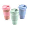 Kitchen Wheat Straw Coffee Cup Mug Tumbler with Lid Eco-friendly Unbreakable. 
