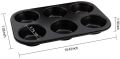 QP 6 Cups Muffin Pan Set, 2 Pack Bakeware Non-Stick Cupcake Baking Pan Heavy Duty Carbon Steel Muffin Tins Baking Tray for Cakes. 
