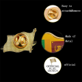Sri Lanka Flag Blazer Pin - Gold Plated Enamel Lapel Pin Badge. 