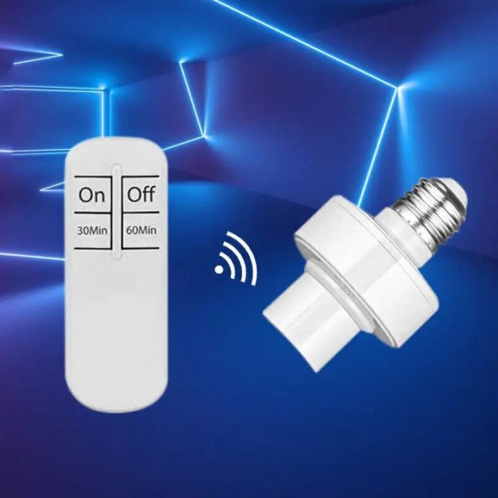 【Tento】Smart Remote Control Light Switch E27 LED Lamp Wireless Timer Holder Bulb Base Socket On/Off 30M Range For Ceiling Chandelier