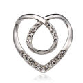 Square Scarf Buckle Shiny Women Love Heart Shawl Knotted Ring Clip. 
