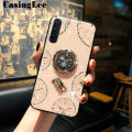 CasingLee For OPPO F15 case Navigation Magnetic Ring Holder Luxury Diamond clock Mirror Back Cover OPPO F15 Phone cases cover Luxury with Lanyard For girls and Boys. 