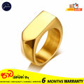 Glamon Flat Top Ring Gold Silver Color Rings For Boys Stainless Steel Wedding Band Mens rings High Quality Gold Rings For Men. 