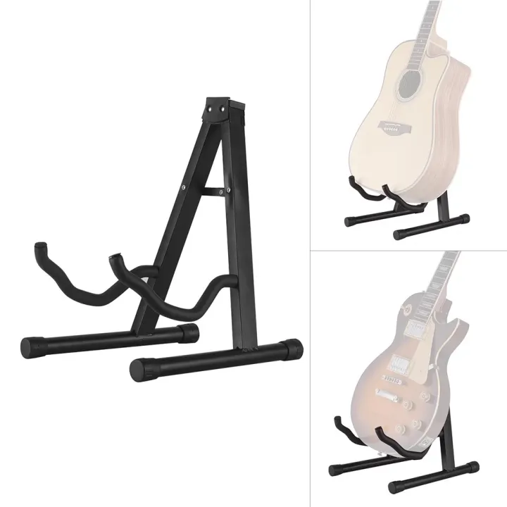Folding A-Frame Stand for Acoustic and Electric Guitars with Secure Lock V-Shape Portable Guitar Stand - Mandolin Stand, Ukulele Stand, Violin Stand