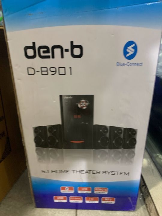 Den-B%205.1%20Bluetooth%20Speaker%20System%20with%205%20Speakers%20Surround%20Sound%20with%20Remote%20Control%20Black%20Den%20B%20-%20Image%203