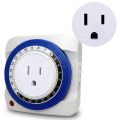 24 Hour Timer Socket Mechanical Program Timer Switch Socket 230V Wall Outlet Protector Energy Saveing(US Plug). 