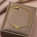 Stainless Steel Bracelets Design Infinity Symbol Pendant Chains Charms Bracelet For Women Jewelry Party S. 