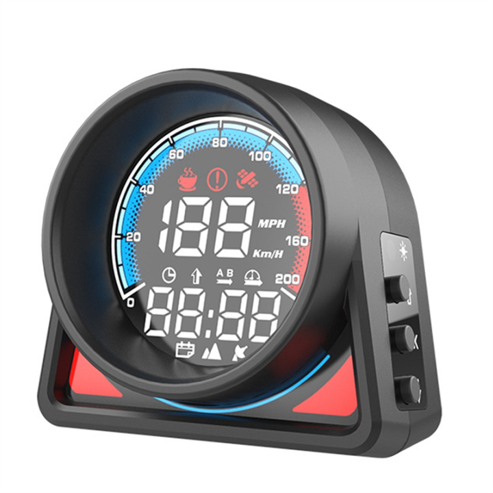 Car Head-Up Display GPS Digital Speedometer /MPH +LED Display Speed Alert Fatigue Driving Reminder Car RV SUV Black Abs Car Head-Up Display