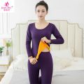 Women's Thermal Underwear Fleece-Lined Suit Autumn Winter Clothing Long Johns for Female Students Korean Style Slim Fit Skinny Basic Set. 