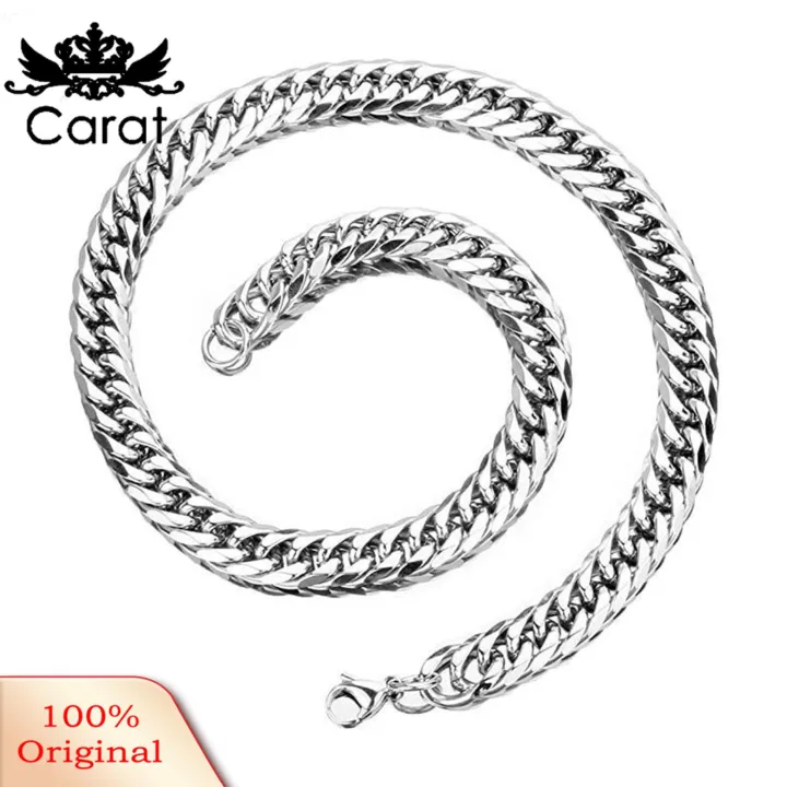 Carat Club Necklace Men's Titanium Steel Hip Hop Style Necklace Wide Chain Lustrous Hypoallergenic Jewelry for Club Party Buyers' Favorite Metal Jewelry