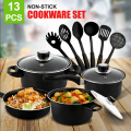 Multipurpose 13-Piece Non-Stick Cookware Set – Includes Fry Pans, Saucepans & More. 